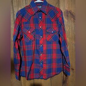 Wrangler western pearl snap size small